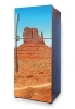 Refrigerator wrap sticker Monument Valley P66 - Graphic design featuring red rocks and a blue sky.