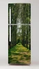 Fridge wrap sticker with a row of trees along a path and green grass design.
