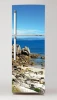 Beach rock fridge wrap sticker P71 - Graphic design featuring a beach with stones and the sea in the background.
