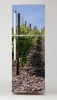 Refrigerator wrap sticker vineyard P10 - Graphic design featuring a vineyard with rows of grapevines and blue accents.
