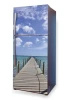 Fridge wrap sticker Pier P55 - Graphic design featuring a wooden pier leading towards the water.