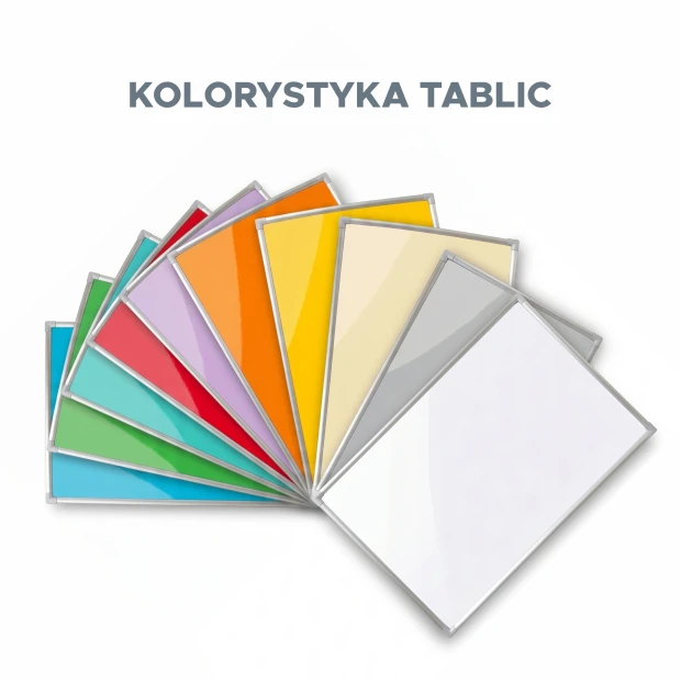 Framed whiteboard in sizes A2, A3, A4, A5, A6 - Graphic design. Colorful sheets in various shades, rectangular.
