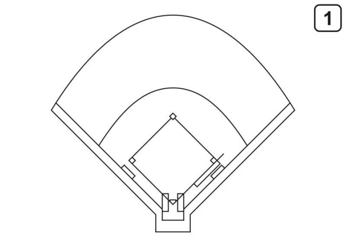 Tactical dry-erase coach board 182 baseball - Features a graphic of a baseball field with clear markings.