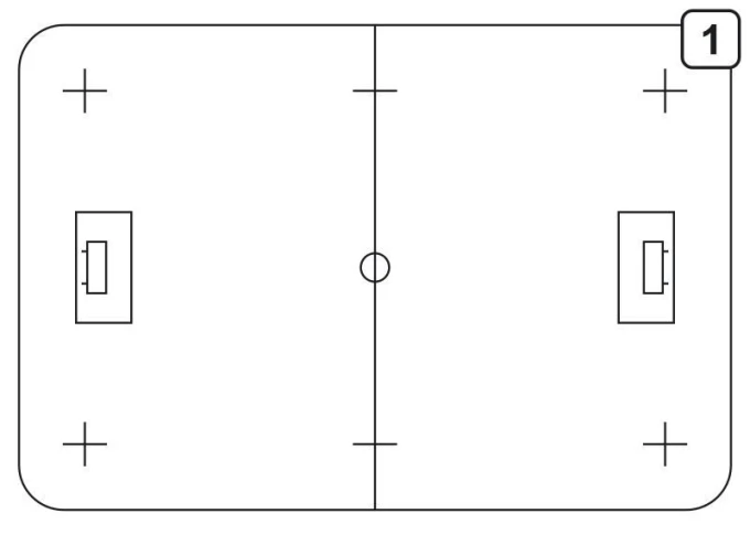 Tactical dry-erase board for unihockey 184 - Simple graphic design of the field with goals and lines.