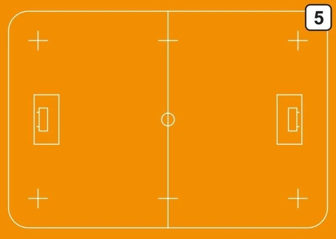 Tactical dry-erase board for unihockey 184 - Features an orange graphic of the playing field.