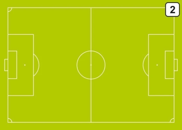 Tactical football board 189 dry-erase - Graphic design. Green surface with white field lines.