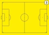Tactical football board 189, dry-erase - Graphic design with yellow background and black football field lines.