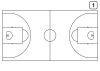 Tactical dry-erase coaching board 188 for basketball - Graphic design featuring a basketball court with lines.
