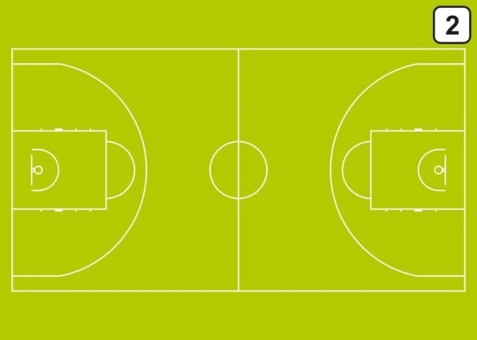 Tactical dry-erase coaching board 188 for basketball - Graphic design featuring a basketball court.