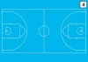 Dry-erase tactical coach board 188 for basketball - Graphic design features a basketball court.