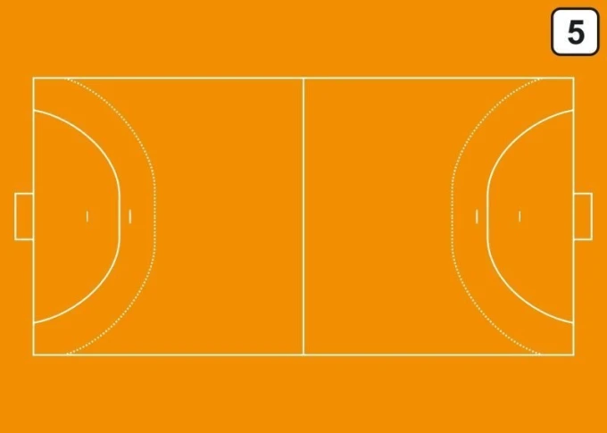 Tactical dry-erase coach board 187 for handball - Features a graphic of the field with lines and goals.