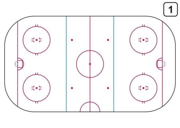 Tactical dry-erase coach board 186 for hockey - Features a graphic of a hockey rink layout.