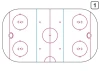 Tactical dry-erase coach board 186 for hockey - Features a graphic of a hockey rink layout.