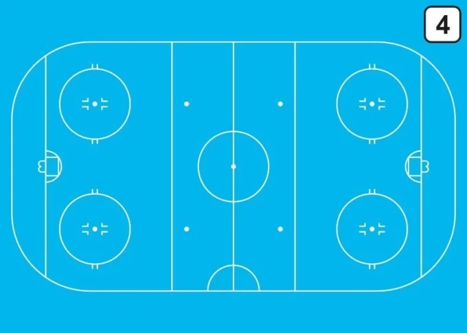 Tactical dry-erase coach\'s board 186 for hockey - Features a graphic of a hockey rink layout.