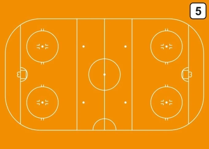Tactical dry-erase coach\'s board 186 hockey - Graphic design showing a hockey field layout.