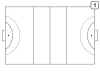Tactical dry-erase coaching board 185 for field hockey - Simple graphic design of the field.