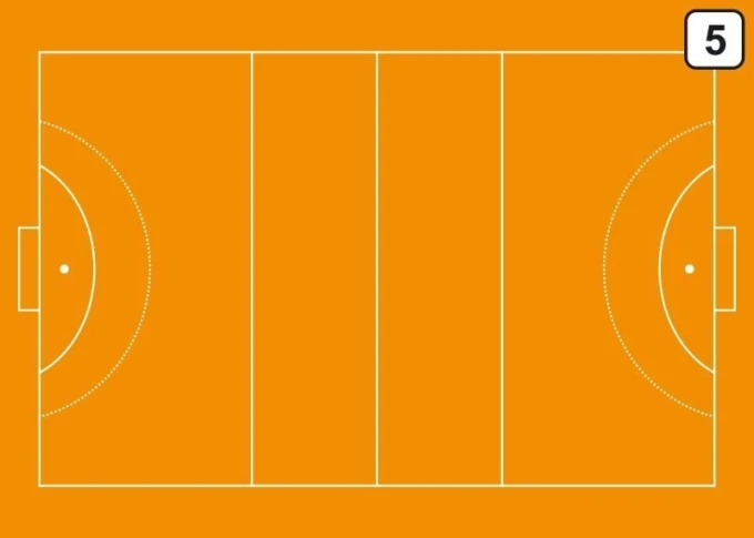 Tactical dry-erase coaching board 185 for field hockey - Graphic design featuring a field with lines.