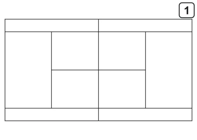 Tactical dry-erase coaching board 180 for tennis - Simple rectangular design with sections.