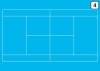Tactical dry-erase coaching board 180 for tennis - Blue background with white lines design.