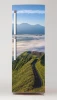 Refrigerator wrap sticker featuring a winding road in green mountains, design P481.