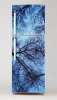 Fridge wrap sticker with tree branches design P474. Features a blue background with black branches.