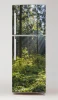 Fridge wrap sticker Forest P471 - Kitchen decor with light-colored walls and wooden accents.