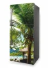 Fridge wrap sticker with coconut palm design featuring leaves and fruits.