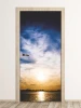 Sunset door wallpaper P492 - Modern interior design with light-colored walls and wooden flooring.