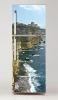 Fridge wrap sticker Cliff P491 - Graphic design featuring a cliff with a sea view and buildings on top.
