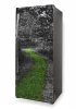 Fridge wrap sticker forest path P488 - Graphic design featuring a path in the woods with green grass.