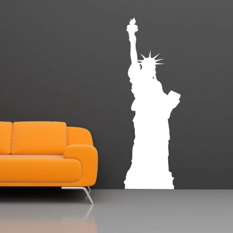 Sticker 03X 05 Statue of Liberty 1897 - Modern living room decor. Dark wall, light-colored sofa.