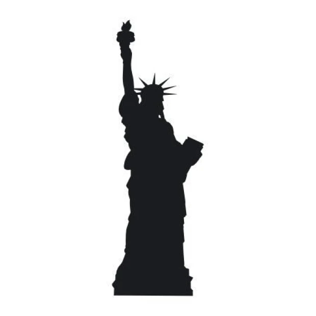 Sticker 03X 05 Statue of Liberty 1897 - Graphic design. Strong silhouette of the statue with raised torch and crown.
