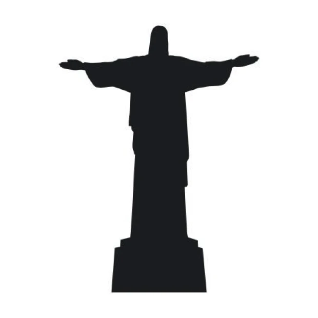 Sticker 03X 11 Christ from Rio 1898 - Graphic design. Figure of Christ with outstretched arms on a white background.