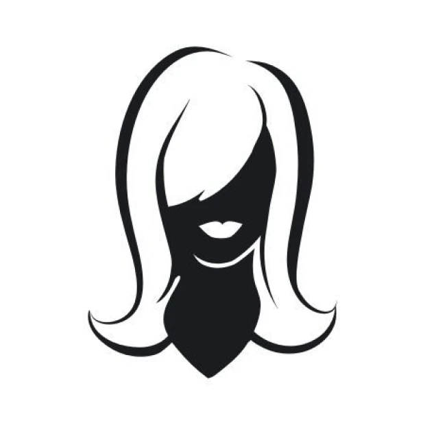 Sticker 03X 11 female face 1907 - Graphic design featuring a silhouette of a woman\'s face with long hair.