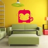 Sticker 03X 13 monkey 1924 - Living room setup. Yellow walls, green furniture, modern style.