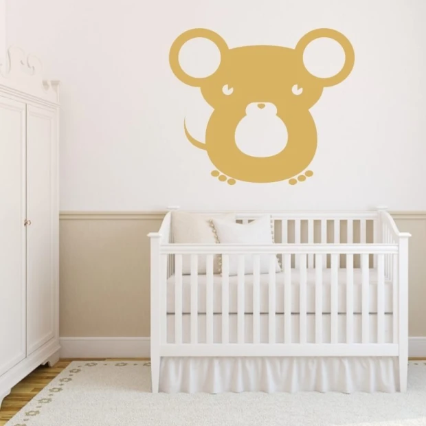 Sticker 03X 13 mouse 1929 - Decor in a child\'s room. Light-colored walls and white furniture.