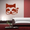 Sticker 03X 13 raccoon 1926 - Living room setup with red and white walls, modern furniture.