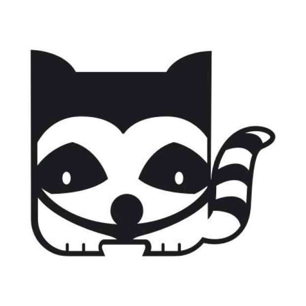 Sticker 03X 13 raccoon 1926 - Graphic design featuring a raccoon with large eyes and distinctive markings.