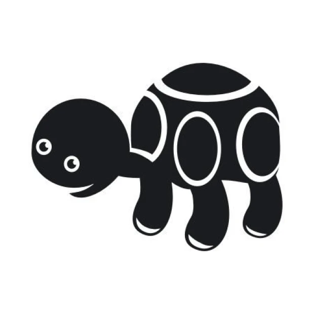 Sticker 03X 14 turtle 1916 - Graphic design featuring a black turtle with white details.
