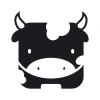 Sticker 03X 16 cow 1925 - Graphic design featuring a black cow\'s head with white spots.
