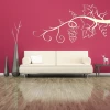 Sticker 03X 19 branch 1932 - Living room arrangement. Pink wall, furniture in shades of white and wood.