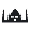 Sticker 03X 21 Taj Mahal 1899 - Graphic design featuring a silhouette of the building with a dome and four towers.