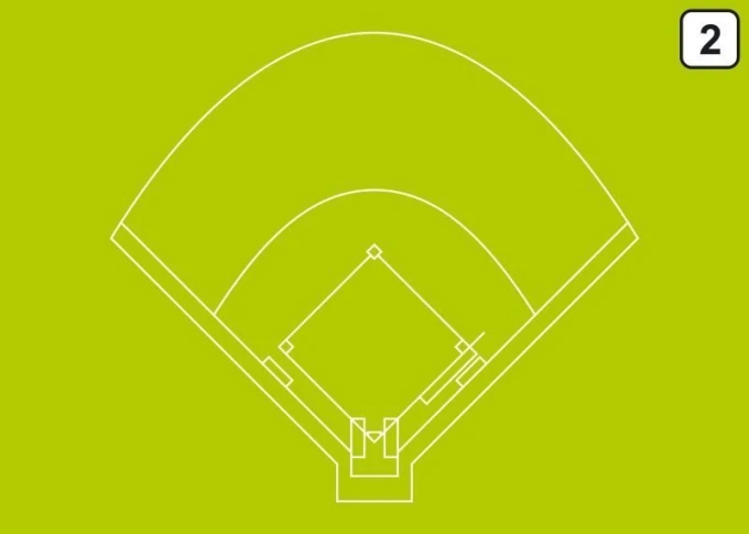 Tactical dry-erase board for baseball 182 - Graphic design featuring a baseball field layout.