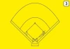 Tactical dry-erase coach board 182 baseball - Yellow background with black baseball field design.