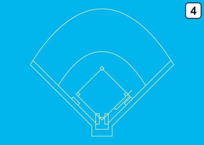 Tactical dry-erase board for baseball 182 - Features a graphic layout of a baseball field.