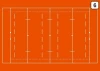 Tactical dry-erase coaching board 183 rugby - Simple orange rugby field graphic design.