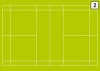 Tactical dry-erase coaching board for badminton 181 - Green background with white lines creating zones.