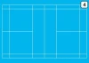 Tactical dry-erase coaching board for badminton 181 - Blue background with white lines creating fields.