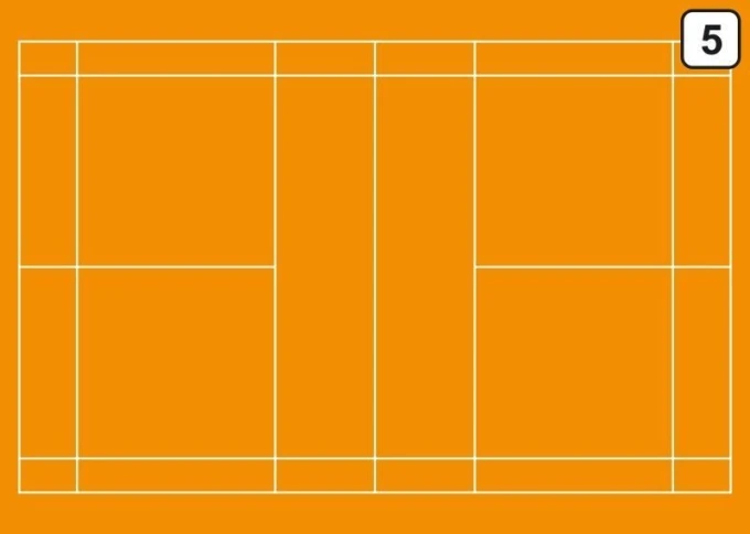 Tactical dry-erase coach board for badminton 181 - Orange background with white lines design.