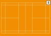 Tactical dry-erase coach board for badminton 181 - Orange background with white lines design.